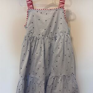 Girls' Blue Star Print Sundress with Red Straps new with tags